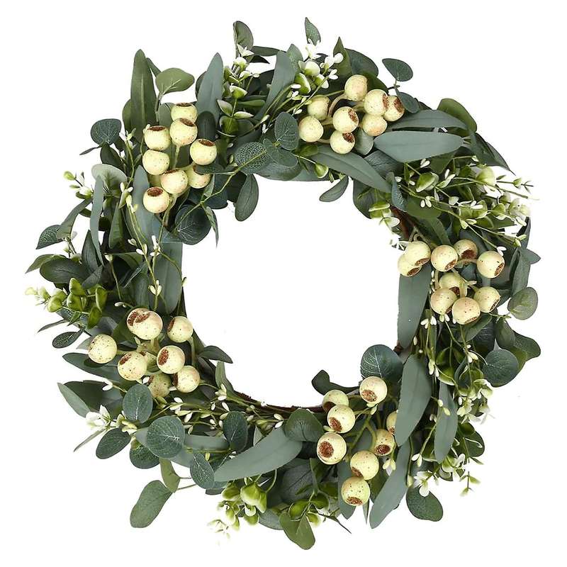 20 Inch Wreaths for Front Door, Green Eucalyptus Wreath for Spring Wreaths for Front Door, Wreath W