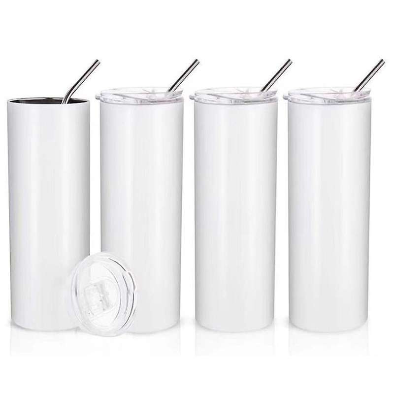 20 Ounces Tight-Fitting Flat-Bottom Stainless Steel Cup Set with Lid, Heat-Insulated Slim-Fit Water