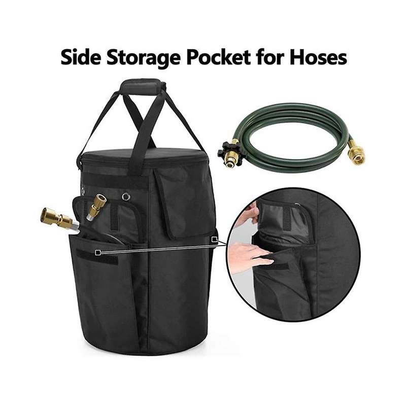 20 Lb Propane Tank Lid with Flip and Table Stability, 2 Storage Pockets and 4 Vents