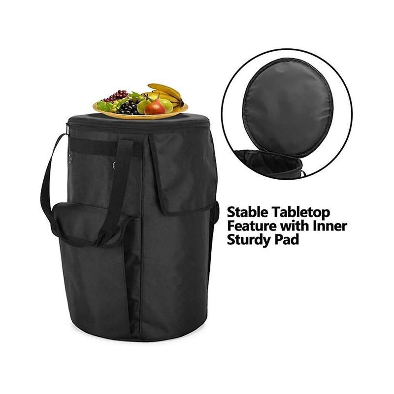 20 Lb Propane Tank Lid with Flip and Table Stability, 2 Storage Pockets and 4 Vents