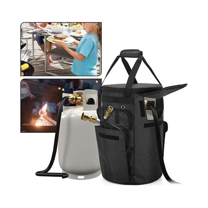 20 Lb Propane Tank Lid with Flip and Table Stability, 2 Storage Pockets and 4 Vents