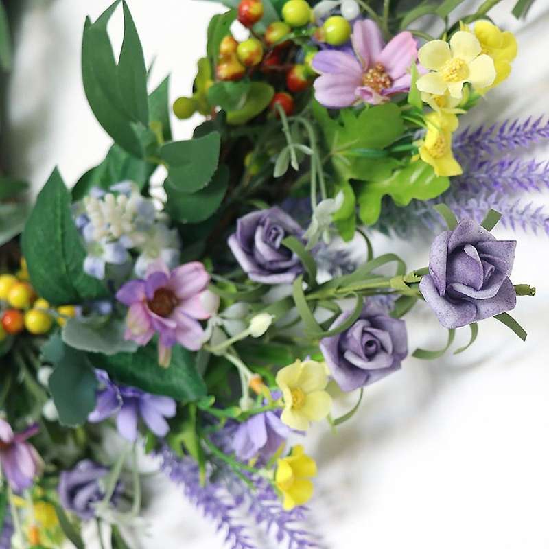 20 Inches Front Door Wreath Artificial Wreath for Wall Window Room Farmhouse Indoor Outdoor Decorati