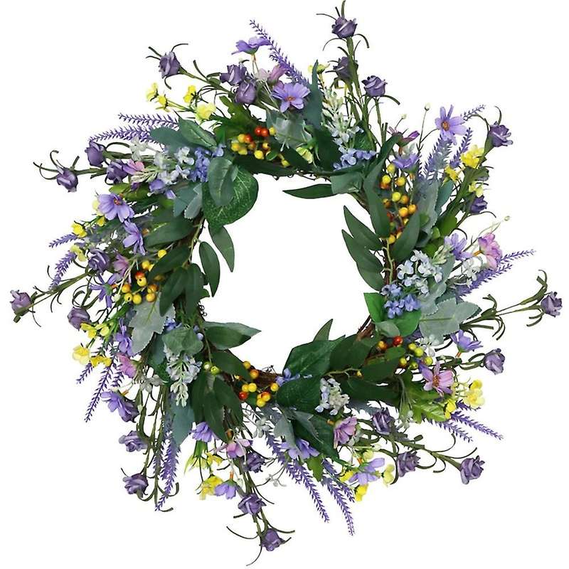 20 Inches Front Door Wreath Artificial Wreath for Wall Window Room Farmhouse Indoor Outdoor Decorati
