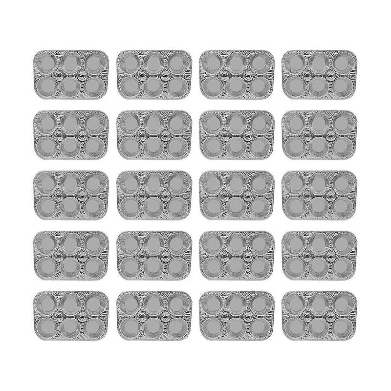 20 Pack 6-cup Aluminum Muffin Pans - Cupcake Aluminum Pans, Favorite Muffin Size for Baking Cupcake