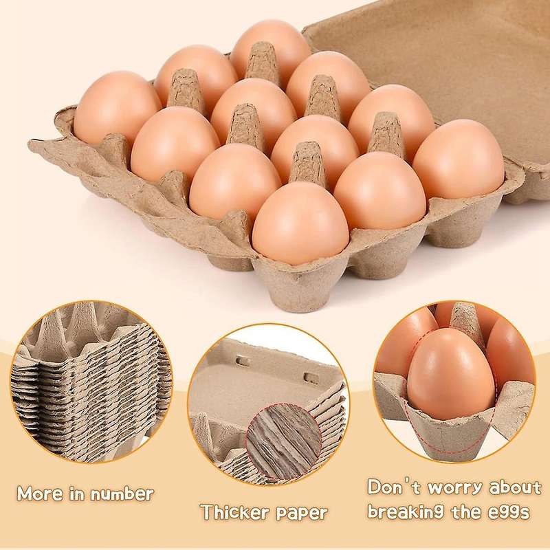 20 Pack Egg Cartons, Paper Pulp Square Egg Cartons Eggs, Egg Cartons Container Empty Egg Tray Pulp E
