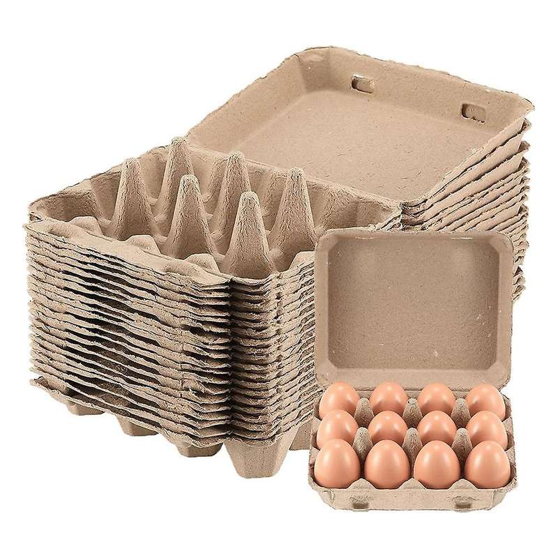 20 Pack Egg Cartons, Paper Pulp Square Egg Cartons Eggs, Egg Cartons Container Empty Egg Tray Pulp E