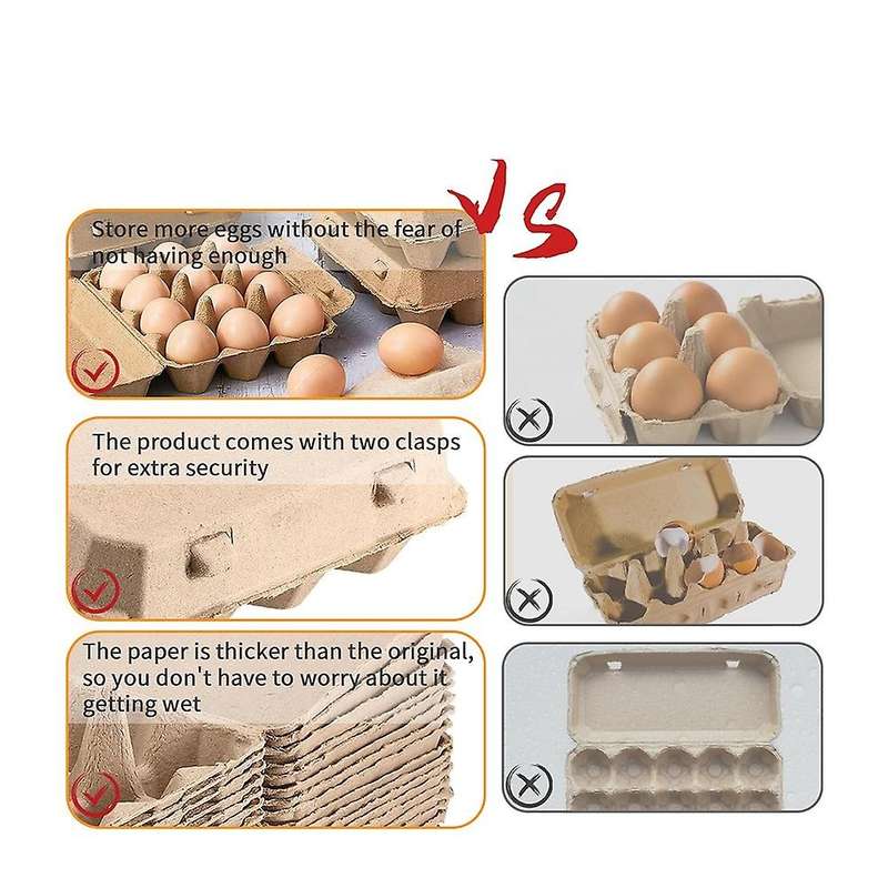 20 Pack Egg Cartons, Paper Pulp Square Egg Cartons Eggs, Egg Cartons Container Empty Egg Tray Pulp E