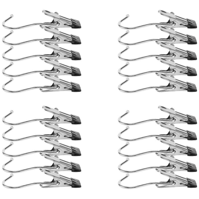 20 Pack Laundry Hooks with Clips,portable Hanger,stainless Steel Home Travel Hangers,for Bras,,pant