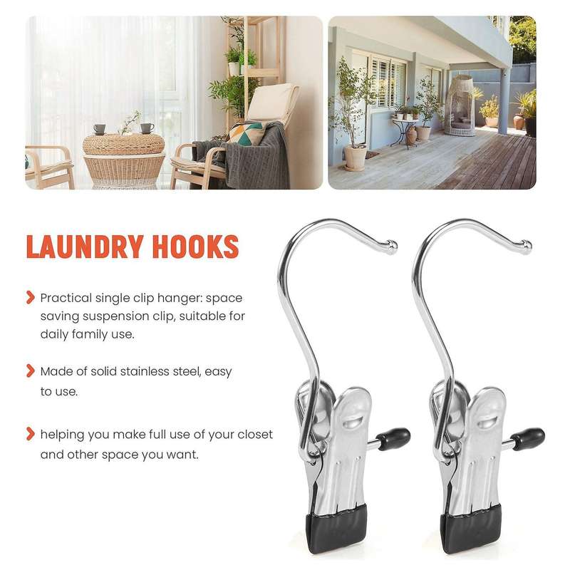 20 Pack Laundry Hooks with Clips,portable Hanger,stainless Steel Home Travel Hangers,for Bras,,pant