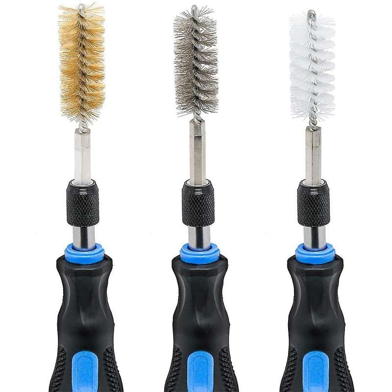 20 Pack Wire Brush Set for Power Drill Impact Driver, Stainless Steel, Brass, Nylon Cleaning Brush w
