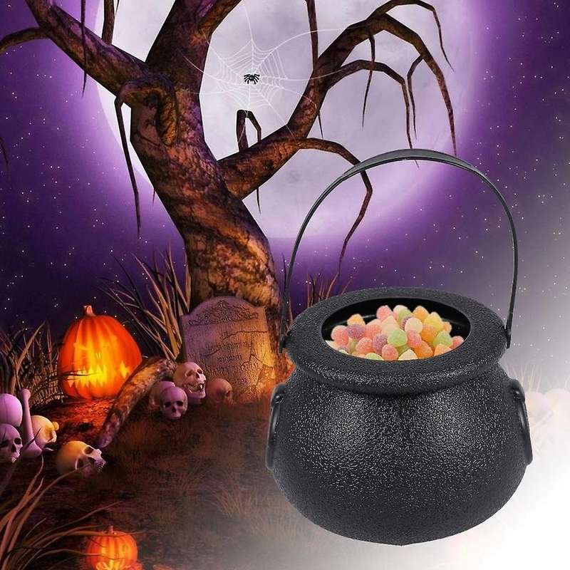 20 Pcs Candy Kettles Witch Skeleton Cauldron Holder Pot with Handle