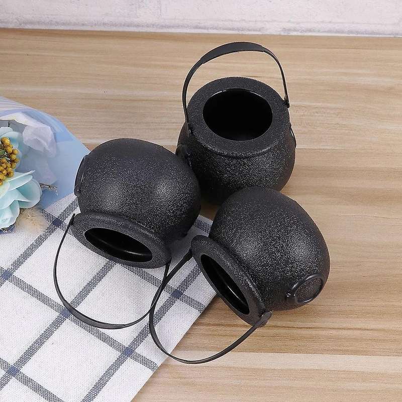 20 Pcs Candy Kettles Witch Skeleton Cauldron Holder Pot with Handle