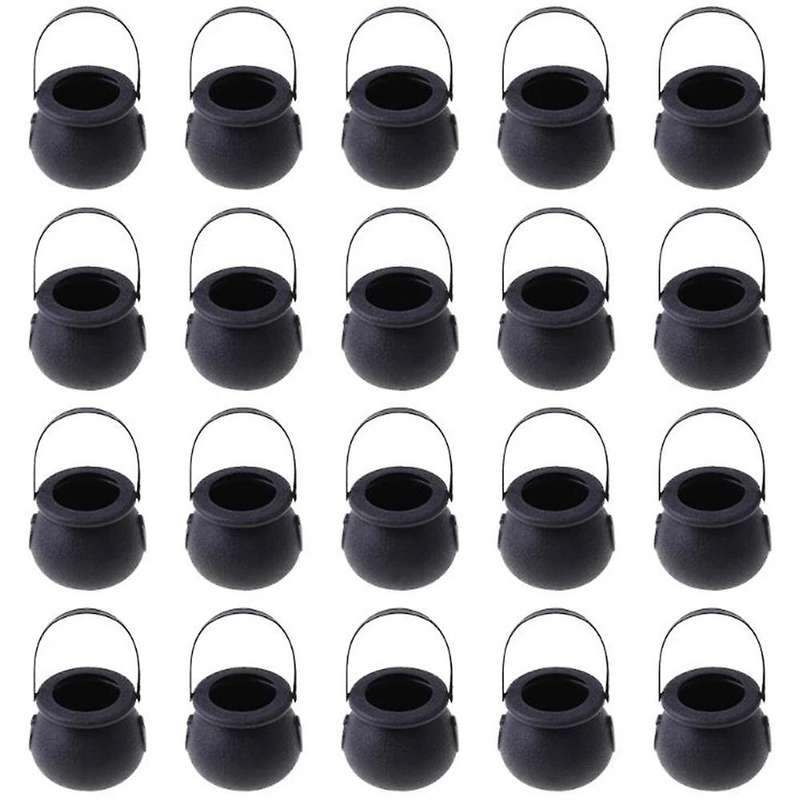 20 Pcs Candy Kettles Witch Skeleton Cauldron Holder Pot with Handle