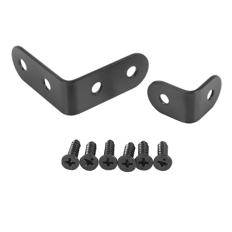 20 pcs Black L Brackets Stainless Steel Joint Bracket Fastener for Wood Chair Bookshelf Board Furni