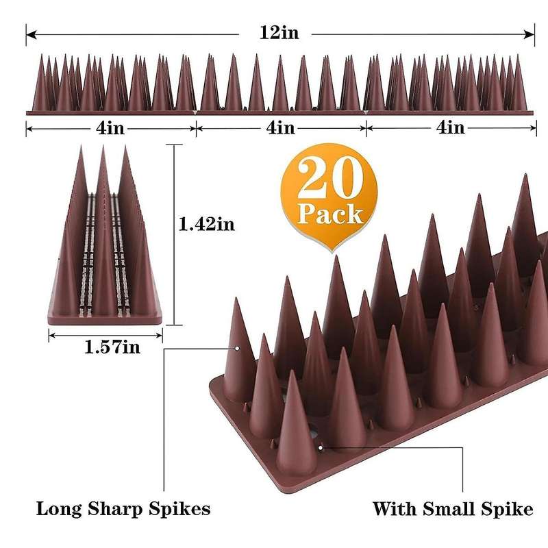 20 Pcs Bird Deterrent Spikes Birds Repellent Spikes for Outside to Keep Birds ,fence Spikes for Rai