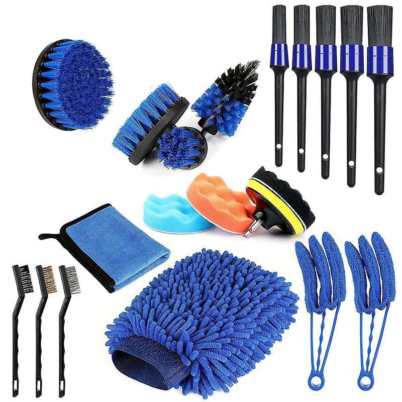 20 Pcs Detailing Brush Set (inside & Outside) Car Cleaning Kit with Car Wash Mitt and Set