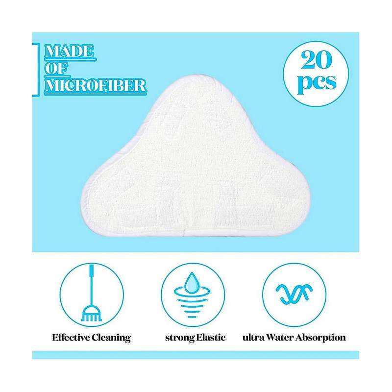 20 Pcs Mop Pads,washable Mops Cleaning Pads Replacement Compatible for X5 H20 Cleaner Machine Acces