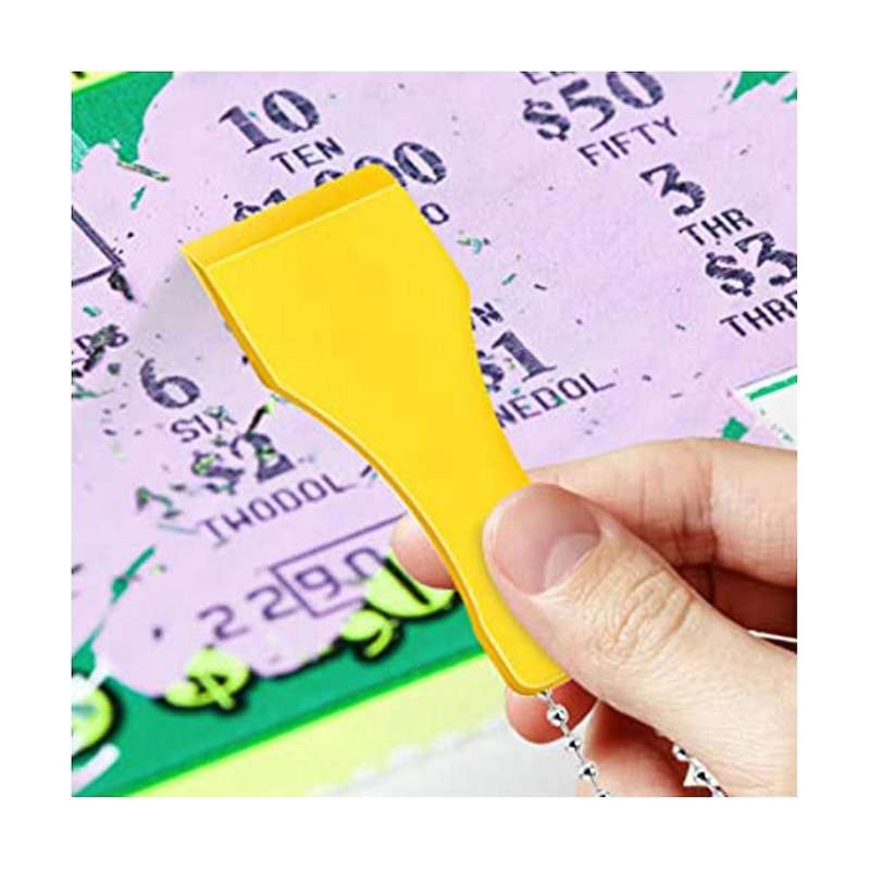 20 Pcs Plastic Scraper Tool Keychain Lottery Ticket Scratcher Tool Keychain Scraper for Lottery Tck