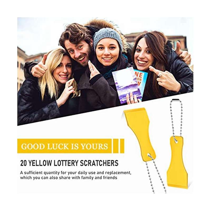 20 Pcs Plastic Scraper Tool Keychain Lottery Ticket Scratcher Tool Keychain Scraper for Lottery Tck