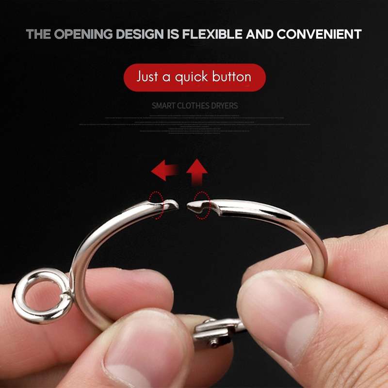20 Pcs Openable Silver Curtain Rings Open and Close Metal Rustproof Drapery Loops with Eyelet for Ho