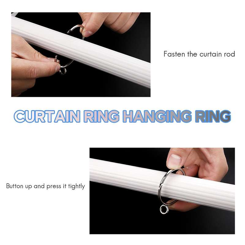20 Pcs Openable Silver Curtain Rings Open and Close Metal Rustproof Drapery Loops with Eyelet for Ho