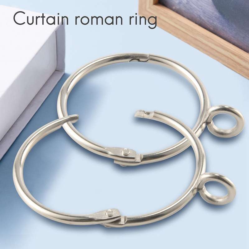 20 Pcs Openable Silver Curtain Rings Open and Close Metal Rustproof Drapery Loops with Eyelet for Ho