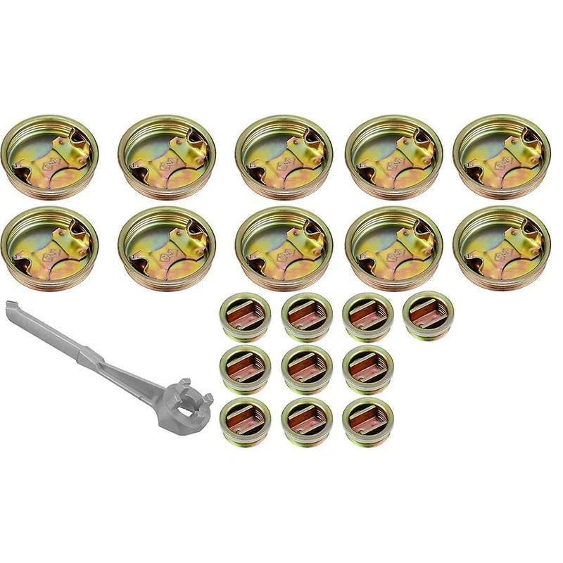 20 Pcs Metal Drum Bung Plug with Gasket 2 Inch and 3/4 Inch Steel Bung Cap with Aluminum Bung Wrench