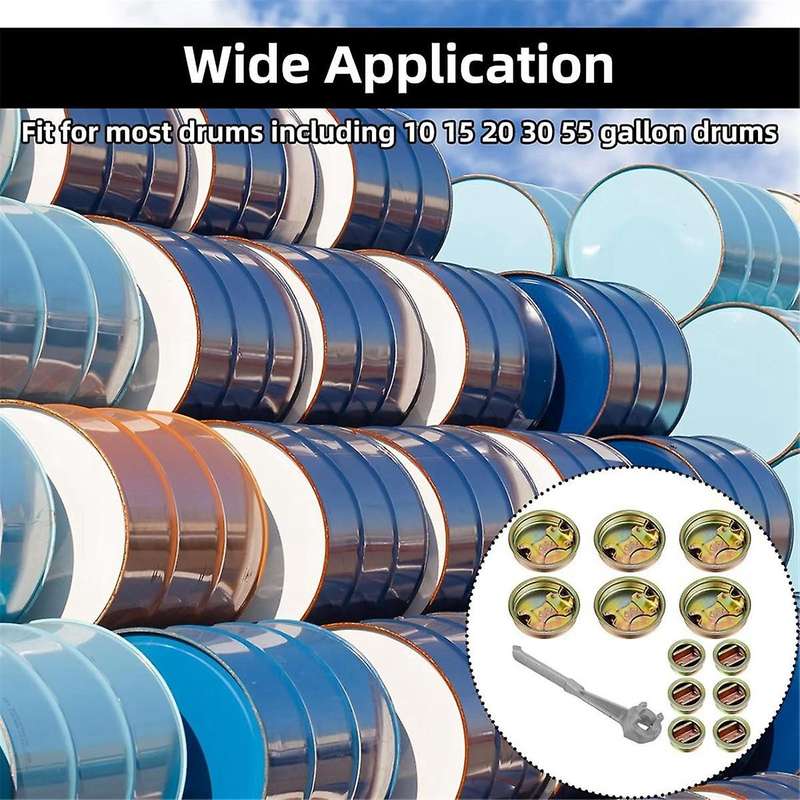 20 Pcs Metal Drum Bung Plug with Gasket 2 Inch and 3/4 Inch Steel Bung Cap with Aluminum Bung Wrench
