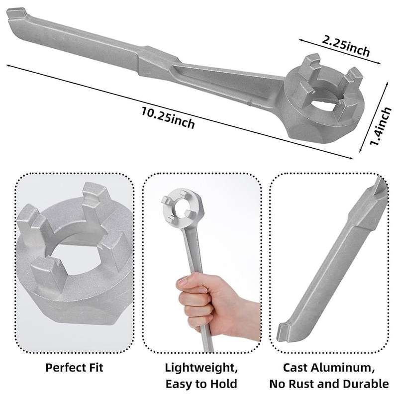 20 Pcs Metal Drum Bung Plug with Gasket 2 Inch and 3/4 Inch Steel Bung Cap with Aluminum Bung Wrench