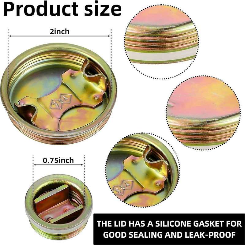 20 Pcs Metal Drum Bung Plug with Gasket 2 Inch and 3/4 Inch Steel Bung Cap with Aluminum Bung Wrench