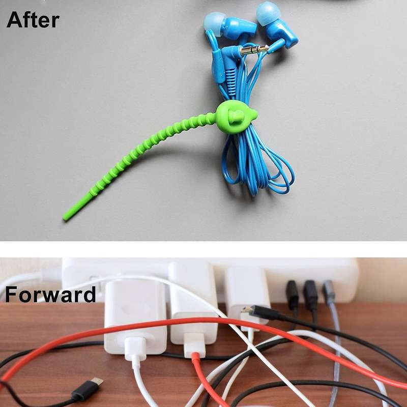 20 Pcs Silicone Cable Ties,durable Zip Ties, Bag Seal Clips, Cable Straps, Bread Ties, Rubber Twist