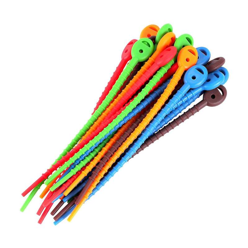 20 Pcs Silicone Cable Ties,durable Zip Ties, Bag Seal Clips, Cable Straps, Bread Ties, Rubber Twist