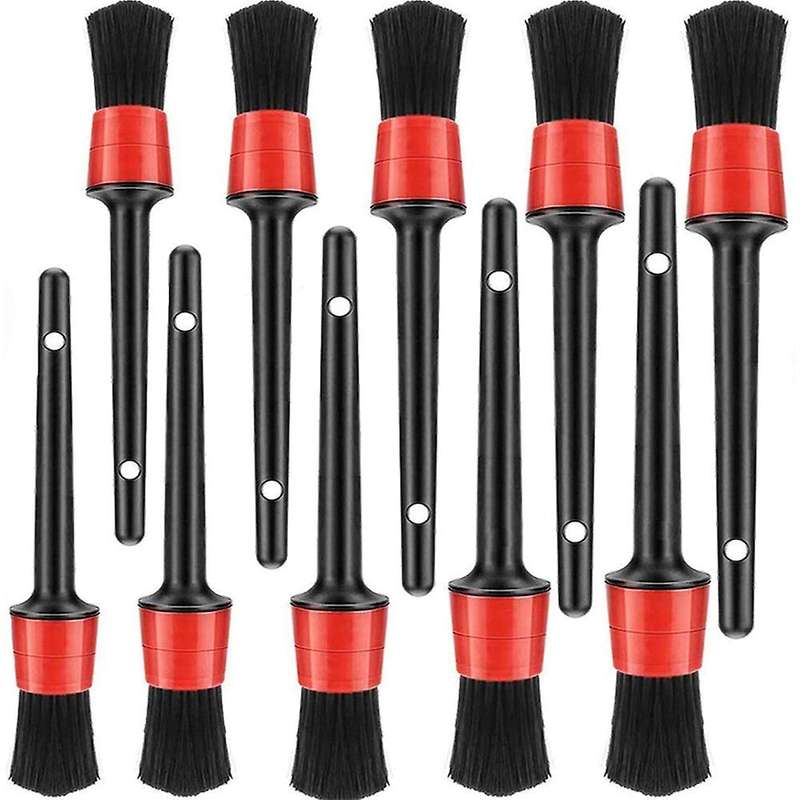 20 Pieces Auto Detailing Brush Set - 5 Different Sizes Mixed Fiber Plastic Handle Automotive Detail