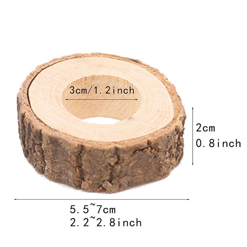 20 Pcs Wooden Napkin Ring Christmas Napkin Ring Holders Round Serviette Holder Decorative Napkin Rin