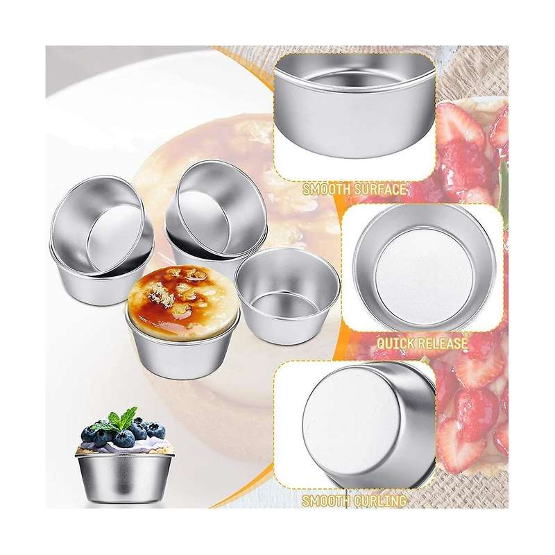 20 Pieces Individual Molds Pudding Molds Cups Mini Chocolate Molten Pans Non-stick Cupcake Cake Coo