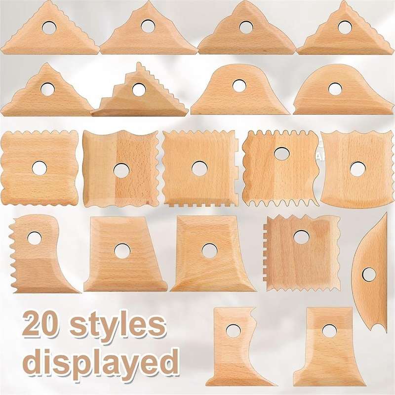 20 Pieces Pottery Ribbed Pottery Feet Shaping Tools Pottery Trimming Tools Clay Textured Ribs for Sc