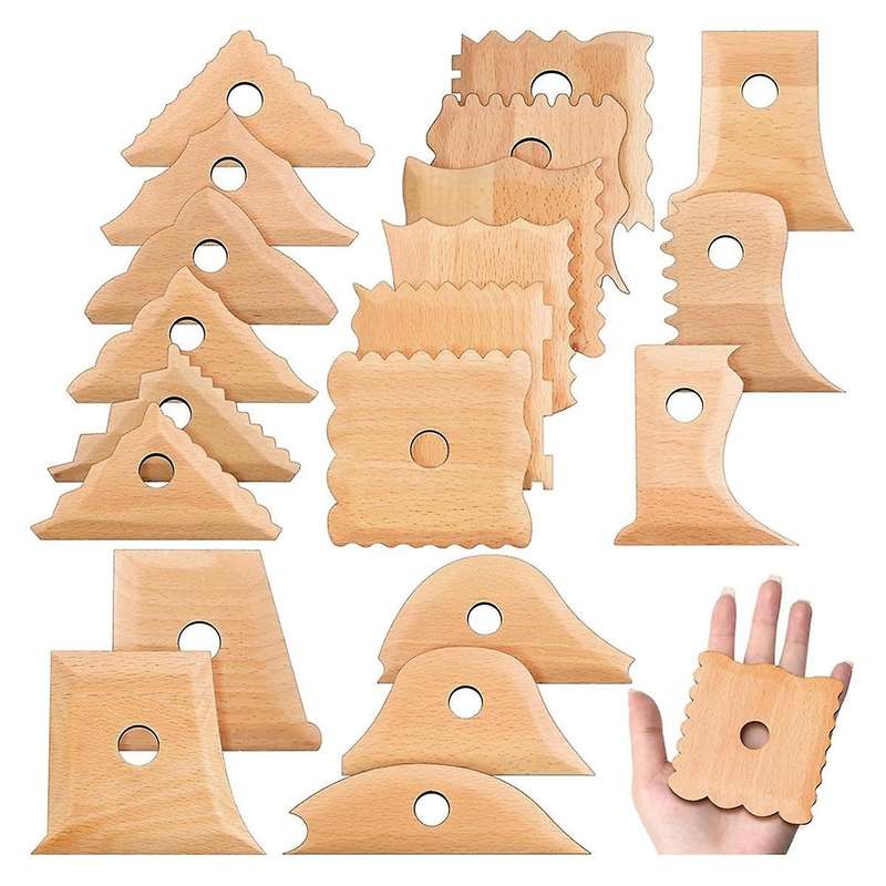 20 Pieces Pottery Ribbed Pottery Feet Shaping Tools Pottery Trimming Tools Clay Textured Ribs for Sc