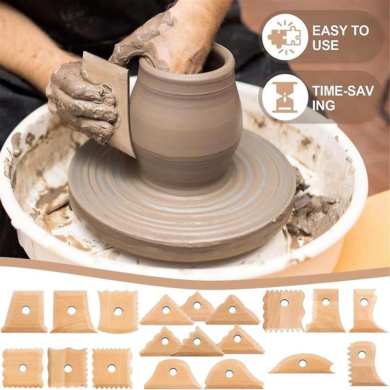 20 Pieces Pottery Ribbed Pottery Feet Shaping Tools Pottery Trimming Tools Clay Textured Ribs for Sc
