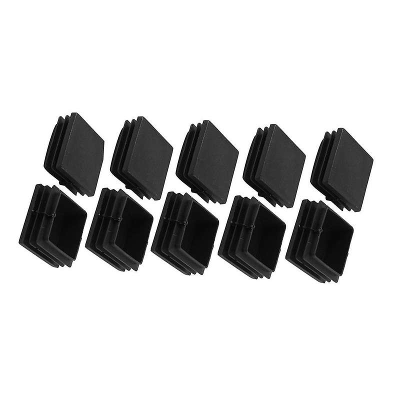 20 Pieces Plastic Square Tube Coupling Cap Plug Cap 40 Mm X 40 Mm Black