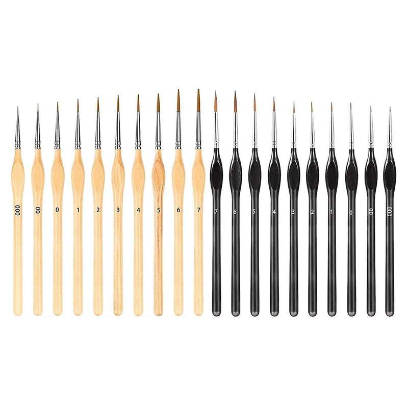 20 Pieces Detail Brushes for Painting Gouache Brushes Miniature Painting Kit for Acrylic Model Oil P