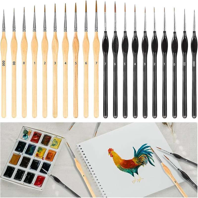 20 Pieces Detail Brushes for Painting Gouache Brushes Miniature Painting Kit for Acrylic Model Oil P