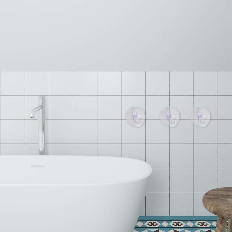 20 X Suction Cups Clear Plastic Cups with Metal Hooks Decoration Cabinet Sucker Perfect for Hanging