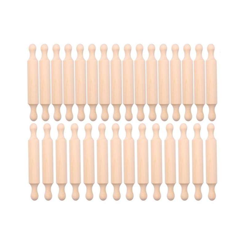 20 Pieces Wooden Mini Rolling Pin 7 Inches Long Kitchen Baking Rolling Pin Small Wood Dough Roller
