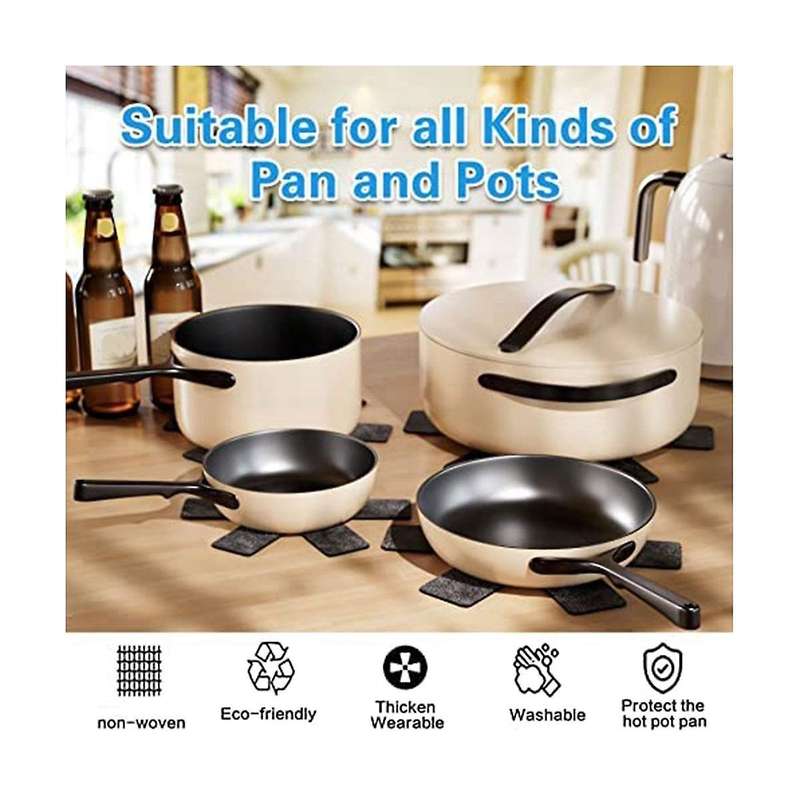 20 Pot Pan Protectors, 5 Sizes Of Gray Felt Pan and Pan Separator Pads, Non- Pan Divider Pads