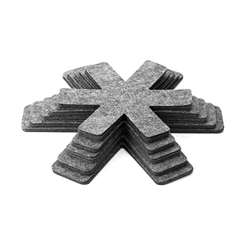 20 Pot Pan Protectors, 5 Sizes Of Gray Felt Pan and Pan Separator Pads, Non- Pan Divider Pads