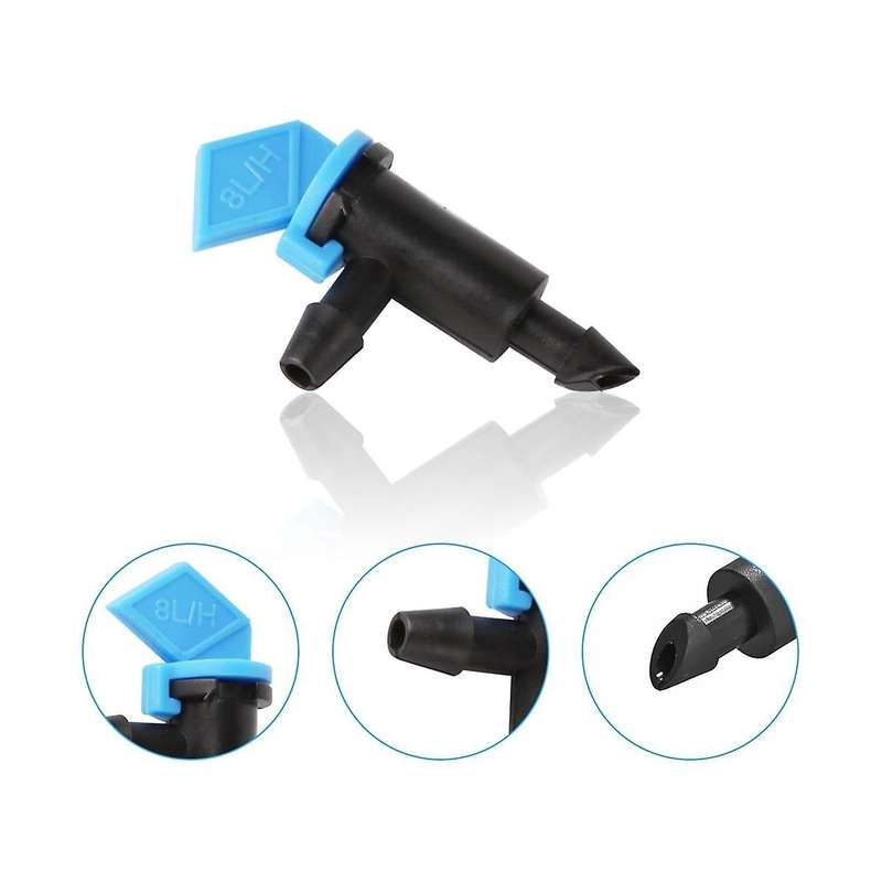 200 Pcs 2 Drip Irrigation Emitters, 8l/h Garden Flag Irrigation Dripper Inline Water Drippers Emitte