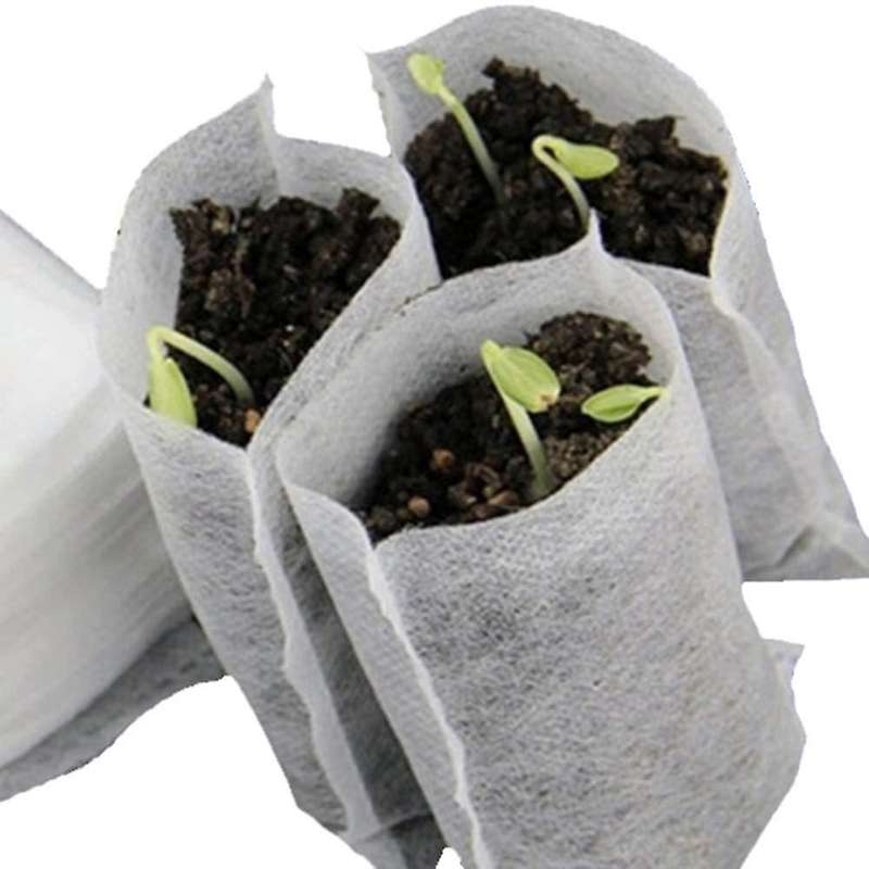 200 PCS Non-Woven Nursery Bags Degradable Plants Grow Bags Fabric Seedling Pots Home Garden Supply (