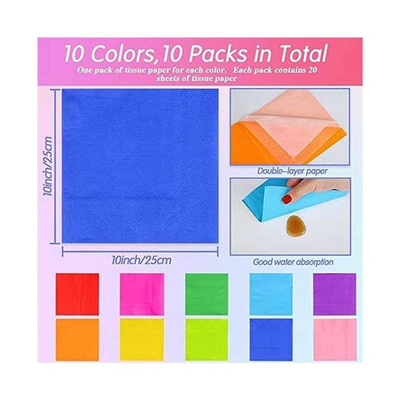 200 Count Cocktail Napkins Disposable Napkins Double Layer Printed Paper Napkins Facial Tissue for H
