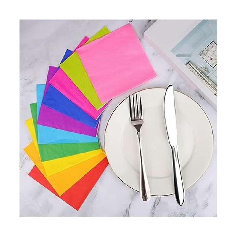 200 Count Cocktail Napkins Disposable Napkins Double Layer Printed Paper Napkins Facial Tissue for H