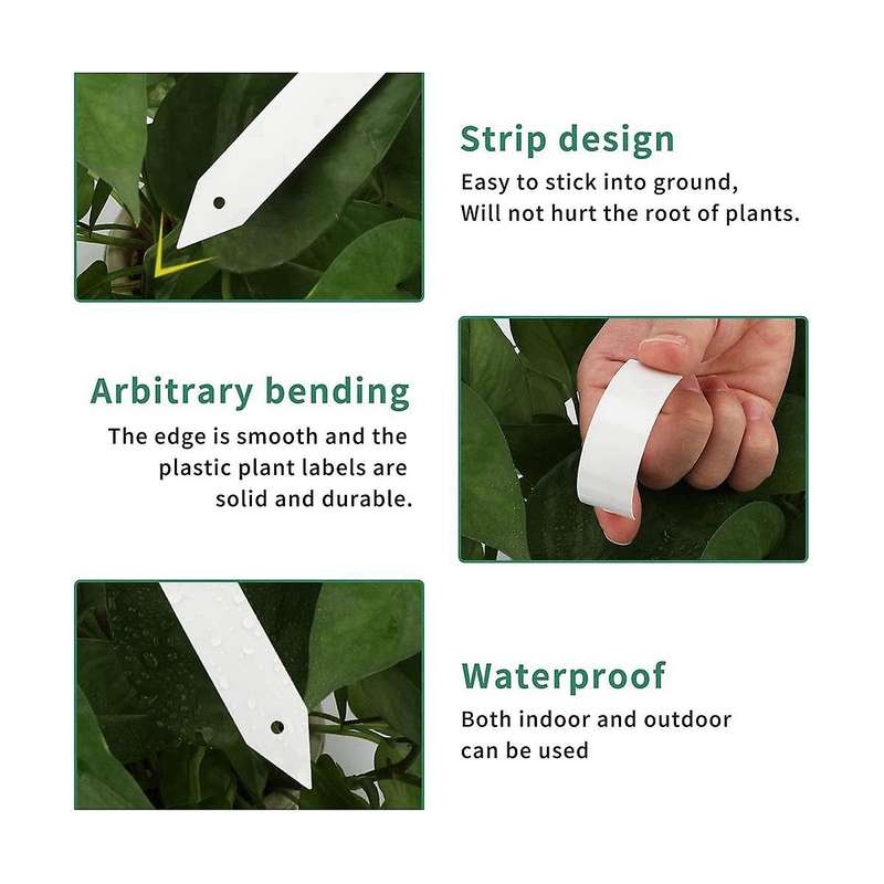 200 Pcs Plastic Plant Nursery Garden Labels Garden Stake Tags White 10x2cm